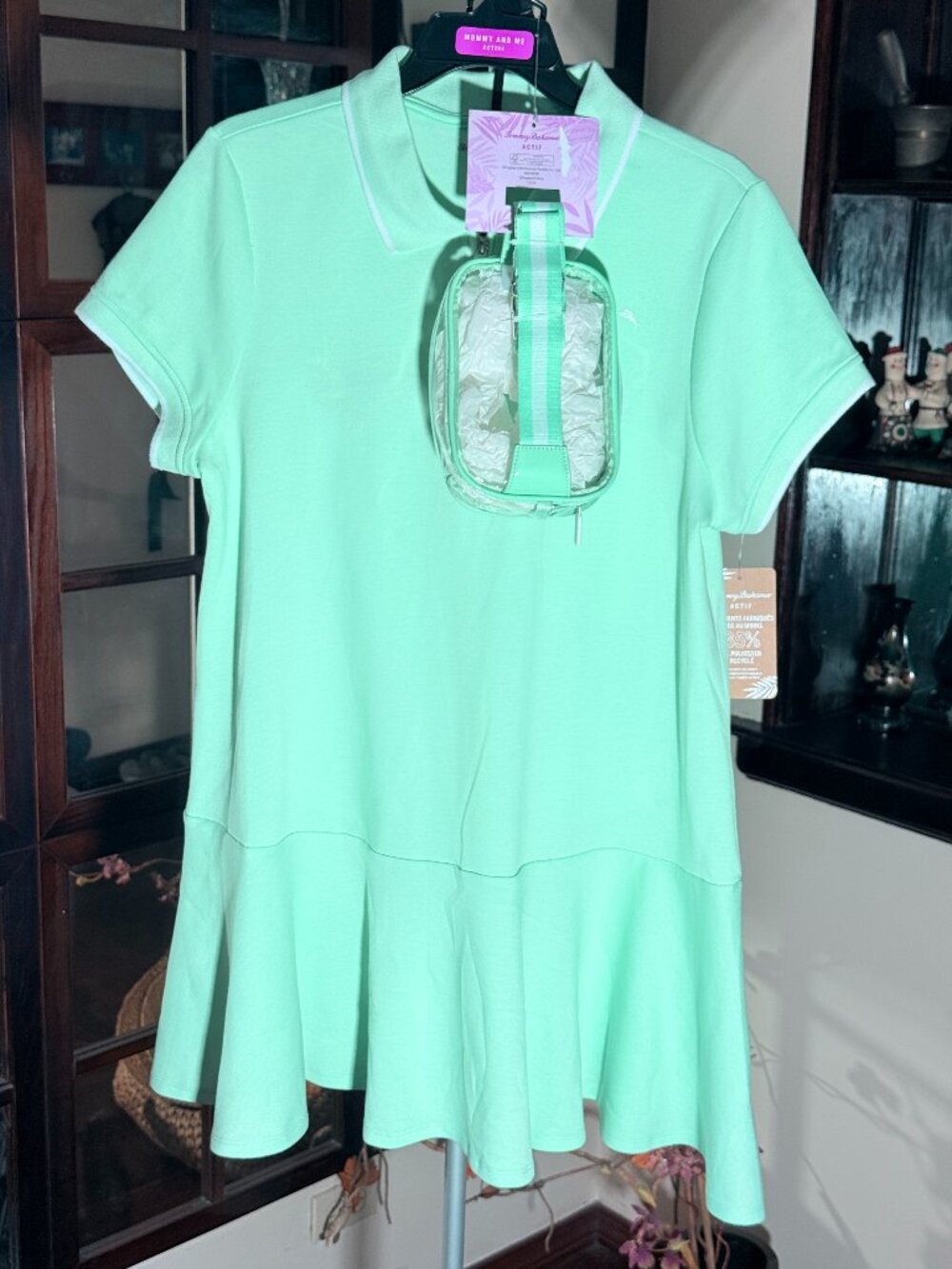 Tommy Bahama Set of 3-pc Polo Tennis Golf Dress Mint and White FPS 50 Size L NWT